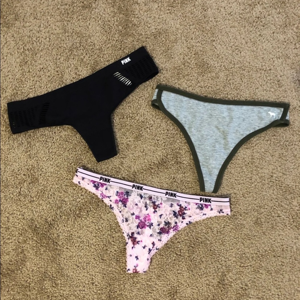 3 victoria’s Secret PINK thongs